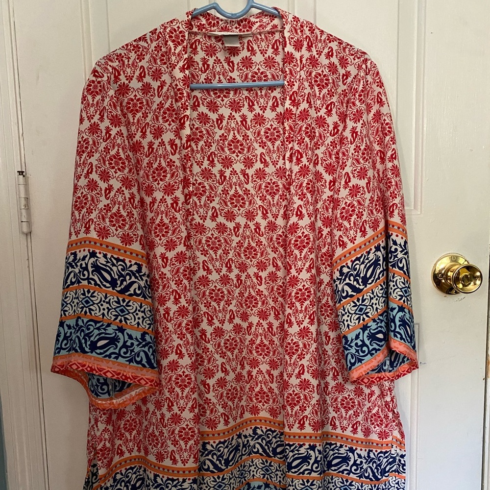Christopher Banks kimono style ruana like new